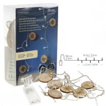 položky LED světýlka uvnitř Vánoční osvětlení dřevěné disky L120cm