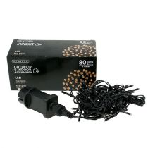 položky LED rýžový světelný řetěz 80 LED girlanda pro venkovní teplé bílé 6m