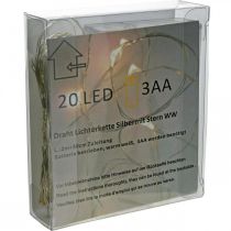 položky LED řetězová světla, 20 žárovek, na baterie, 2 m, teplá bílá, 6 kusů