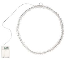 položky LED kroužek kovová dekorace k zavěšení stříbrná teplá bílá 30cm