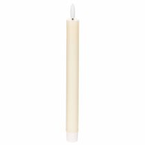 položky LED svíčka ve tvaru kužele v bílé barvě s teplým bílým světlem, 24 cm, s časovačem, 2 kusy