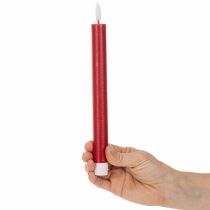 položky LED svíčka, červená s teplým bílým světlem, 24 cm, 2 kusy
