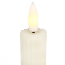 položky LED tyčové svíčky s časovačem drážkované svíčky krémové 24,5cm 4 kusy