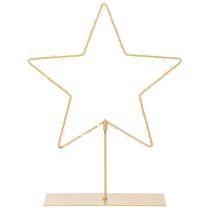 položky Hvězda s 50 LED diodami, kovová stolní dekorace, na baterie, pro vnitřní použití, 33 cm
