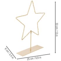položky Hvězda s 50 LED diodami, kovová stolní dekorace, na baterie, pro vnitřní použití, 33 cm