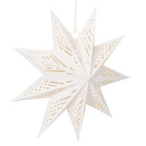 položky Vánoční hvězda LED dekorace k zavěšení, teplá bílá, vnitřní, 38 cm