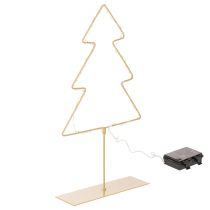 položky Silueta vánočního stromku s 60 teplými bílými LED diodami pro dekoraci stolu v interiéru, 37 cm