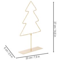 položky Silueta vánočního stromku s 60 teplými bílými LED diodami pro dekoraci stolu v interiéru, 37 cm