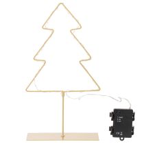 položky Silueta vánočního stromku s 60 teplými bílými LED diodami pro dekoraci stolu v interiéru, 37 cm