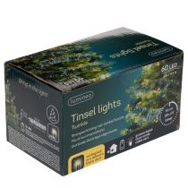 položky Vánoční girlanda z pozlátka s 60 LED diodami a časovačem, venkovní, 3 m