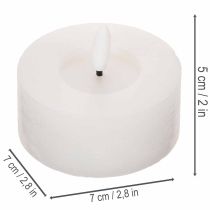 položky LED XL čajové svíčky z pravého vosku, bílé, teplá bílá, 6 cm, 2 ks