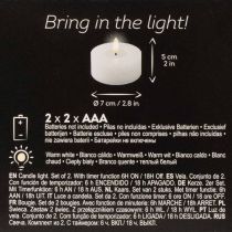položky LED XL čajové svíčky z pravého vosku, bílé, teplá bílá, 6 cm, 2 ks