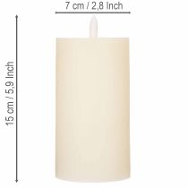 položky LED svíčka z pravého vosku v bílé barvě s funkcí časovače, teplá bílá, 15 cm