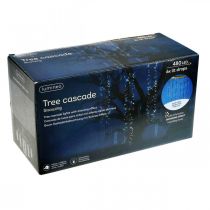 položky Světelná kaskáda se sněhovým efektem, zimní dekorace Advent, LED světla 6 pramenů studená bílá 480 L60/80/100cm