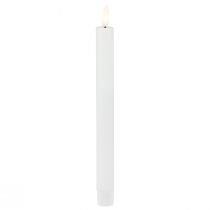 LED svíčky s časovačem tyčinkové svíčky pravý vosk bílý 25cm 2ks