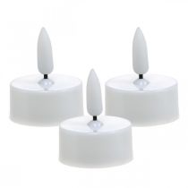Teplé bílé LED čajové svíčky Flame Effect LED světla Umělé svíčky Ø3,6 cm Sada 6 ks