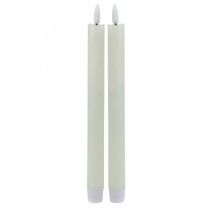 LED svíčka voskové svíčky krémové na baterii Ø2cm 24cm 2ks