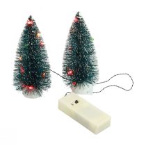 LED vánoční stromeček mini umělý na baterii 16cm 2ks