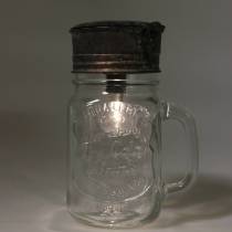 Dekorativní sklenice na pití s LED lampičkou Ø8cm V16cm