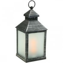 LED lucerna s časovačem Deco Lucerna Vintage Silver H23cm