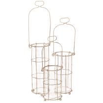 položky Zahradní lucerna, kovová větrná lampa Ø8,5 cm V23/18,5/14,5 cm, sada 3 kusů
