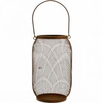 položky Dekorativní lucerna s rukojetí kovového vzhledu rzi Ø17cm V28,5cm