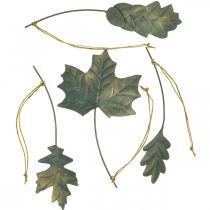 Podzimní dekorační listí kov stříbrná šedá L20cm 4ks