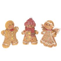 položky Dekorativní figurka umělého perníkového mužíčka, 8 cm, 3 kusy