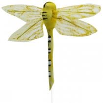 Letní dekorace, vážky na drátě, dekorativní hmyz žlutá, zelená, modrá š10,5cm 6ks