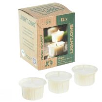 Light.one papírové čajové svíčky Přírodní veganské balení bez plastů po 12 kusech