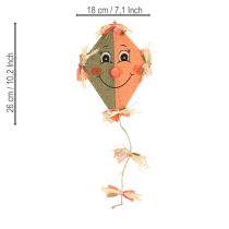 položky Zábavný dekorativní drak na zavěšení oranžový 18×26cm 2ks