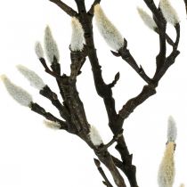 Umělá větev z magnólie Jarní dekorace větev s poupaty Hnědá Bílá L135cm