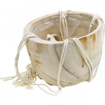 položky Závěsný koš Macrame ve stylu boho květináč ze dřeva Ø22cm