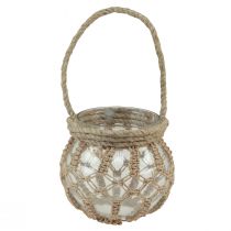 položky Macrame skleněná dekorační závěsná dekorace skleněný hrnec čirý Ø16cm V29cm