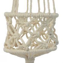 položky Macrame závěsná dekorace krémová v boho stylu Ø12cm H79cm