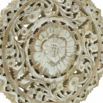 Mandala na místo, květinová dřevěná dekorace, dekorace na stůl, letní dekorace shabby chic příroda V39,5cm Ø30cm