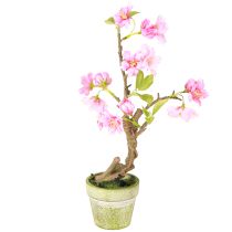 položky Umělý mandlovník v květináči s růžovými květy V28cm