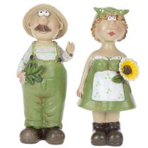 položky Dekorativní figurky farmářského páru, zábavná dekorace do obývacího pokoje a na léto do interiéru, 17 cm, 2 kusy