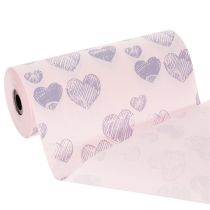položky Balicí papír s květinovými motivy a srdíčky pro dekorativní květinové výtvory, 25 cm x 25 m