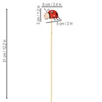položky Zahradní kolíky ve tvaru berušky, dekorace na jaro a léto, květinová dekorace, 31 cm, 4 kusy