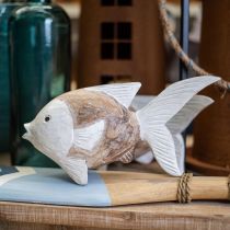Námořní dekorace rybí dřevo dřevěná ryba shabby chic 17×8cm