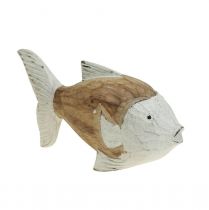 Námořní dekorace rybí dřevo dřevěná ryba shabby chic 17×8cm