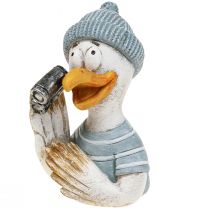 položky Námořní dekorace racek stolní dekorace modrá bílá stříbrná V11cm 2 ks