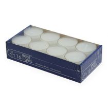 Čajové svíčky maxi s transp. Kryt bílý 54mm 16ks