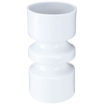 položky Kovová váza na květiny v krémově bílém smaltu Ø9cm H17,5cm