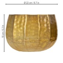 položky Kovový dekorativní květináč, mosaz, Ø22/18/14cm, sada 3 kusů
