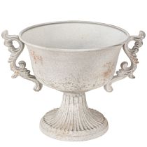 položky Kovová ozdobná trofej s uchy vintage šedá rez H18,5cm