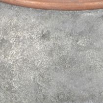 položky Kovová dekorativní konev na zalévání, vintage venkovský styl, zahradní dekorace, k sázení, stříbrná měď, D41cm Ø26cm V30cm