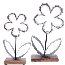 položky Kovová květinová dekorace stříbrná černá stolní dekorace pružina V29,5cm