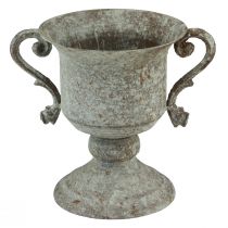 položky Kovová ozdobná trofej s uchem hnědobílá Ø13,5cm H19,5cm